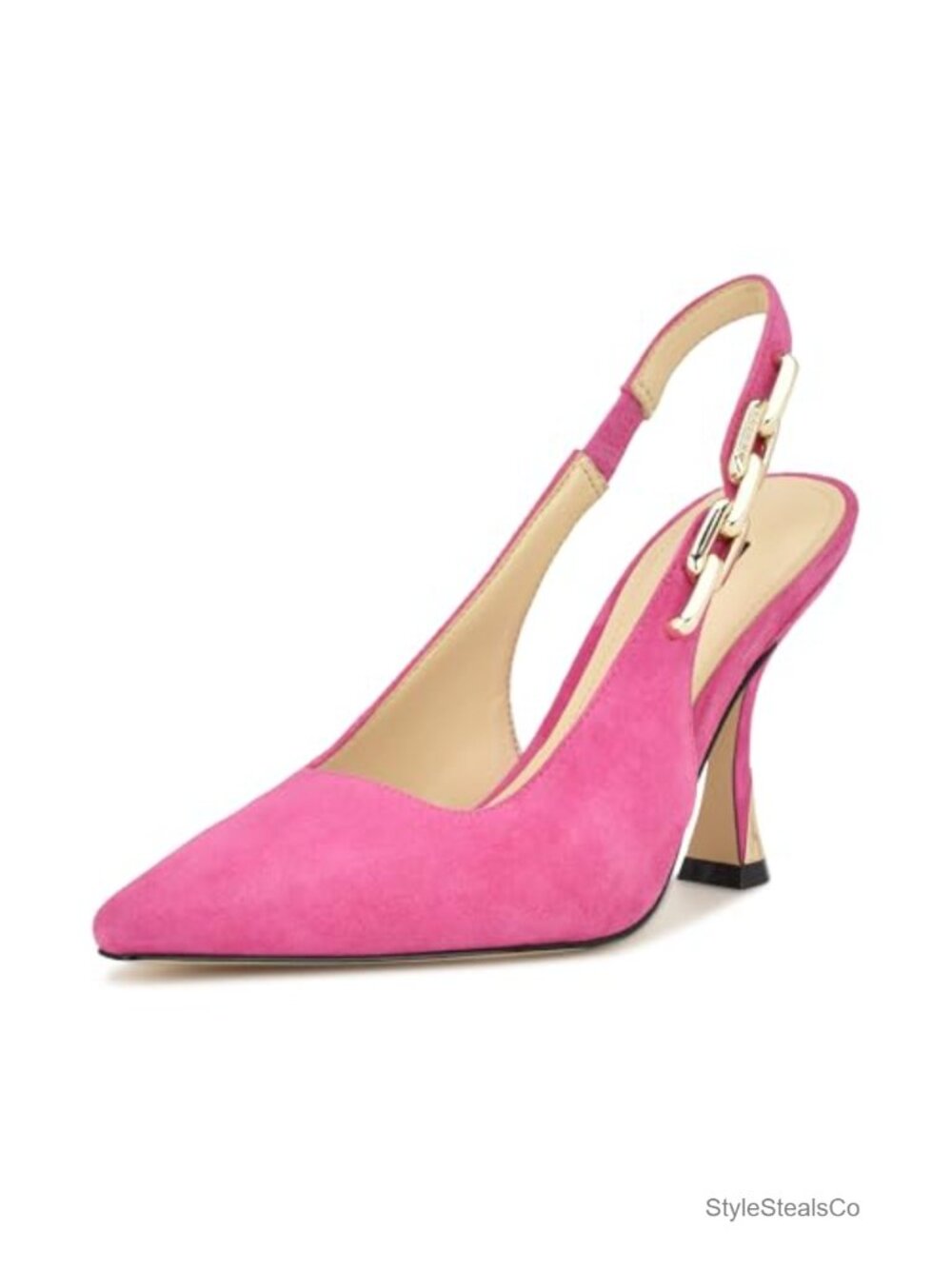 Nine West Suede Slingback Pumps Pointed Toe Stiletto Heel Semi-Formal